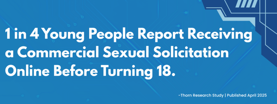 1 in 4 young people report receiving a commercial sexual solicitation online 
